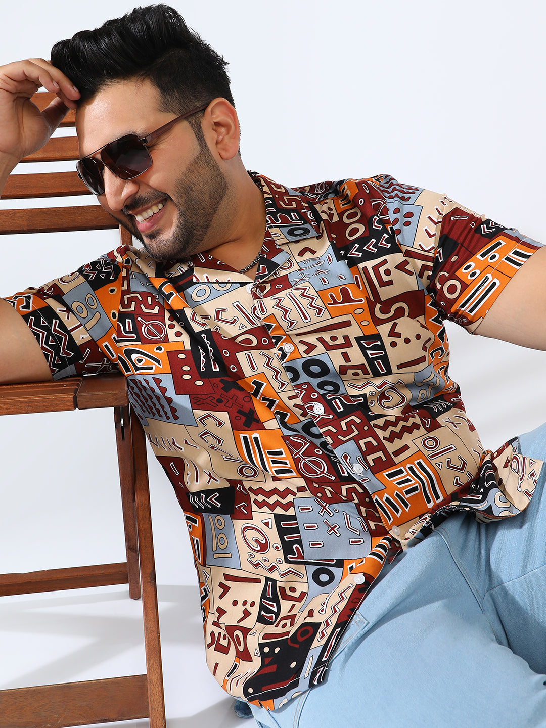 Aztec Print Shirt - Shop authentic Indian Men's Fashion by Instafab Plus