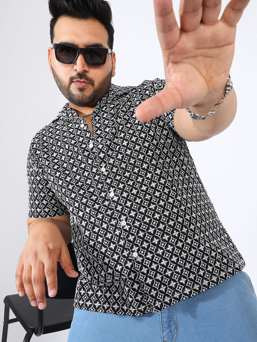 Contrast Embroidered Shirt - Shop authentic Indian Men's Fashion by Instafab Plus