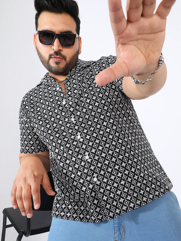 Contrast Embroidered Shirt - Shop authentic Indian Men's Fashion by Instafab Plus