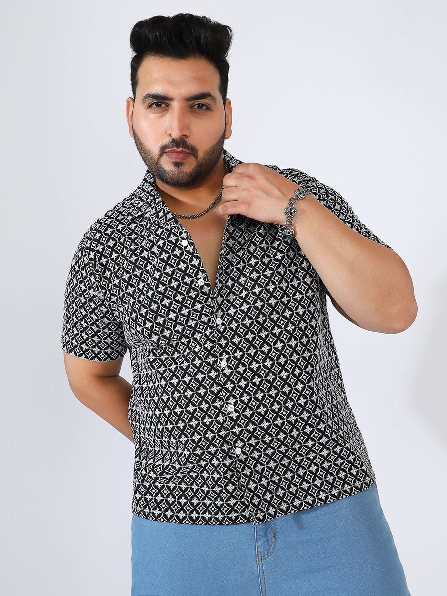 Contrast Embroidered Shirt - Shop authentic Indian Men's Fashion by Instafab Plus