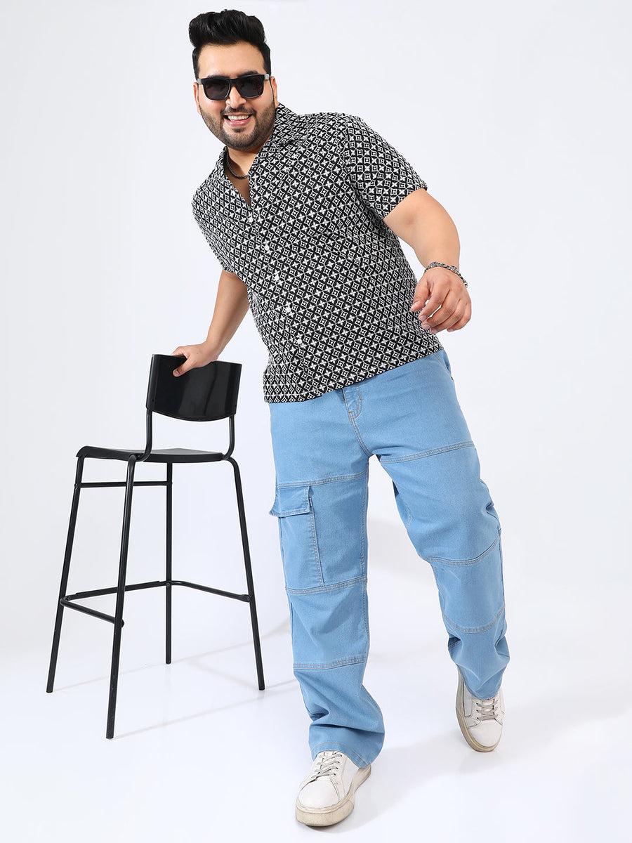 Contrast Embroidered Shirt - Shop authentic Indian Men's Fashion by Instafab Plus