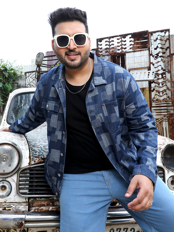 Block Denim Jacket - Shop authentic Indian Men's Fashion by Instafab Plus