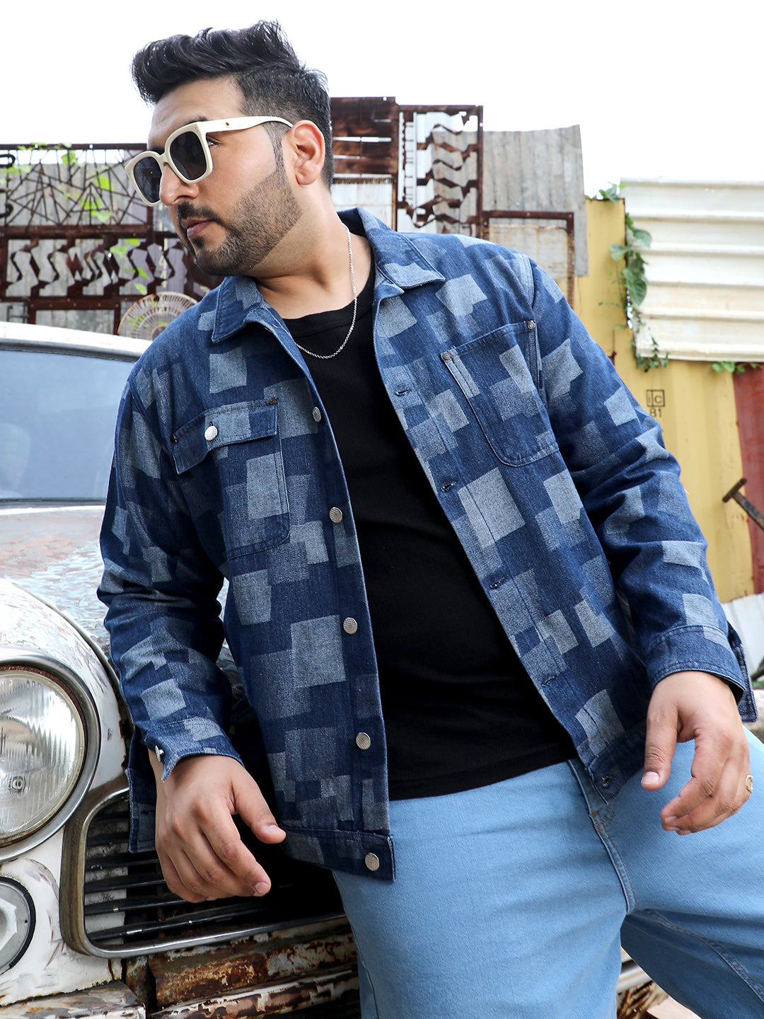 Block Denim Jacket - Shop authentic Indian Men's Fashion by Instafab Plus