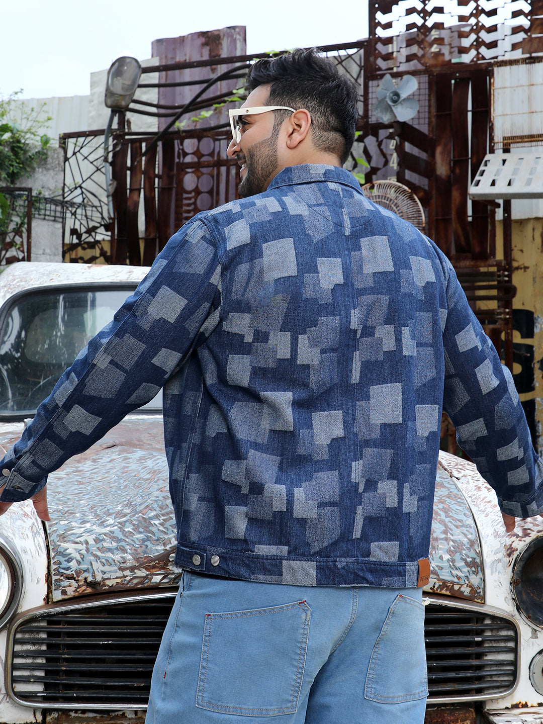 Block Denim Jacket - Shop authentic Indian Men's Fashion by Instafab Plus