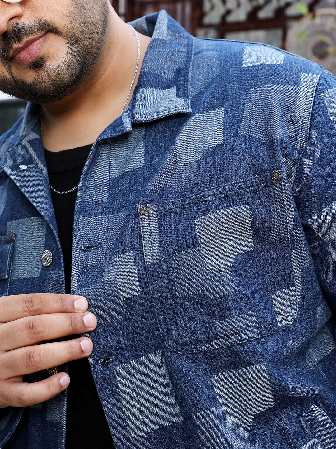 Block Denim Jacket - Shop authentic Indian Men's Fashion by Instafab Plus