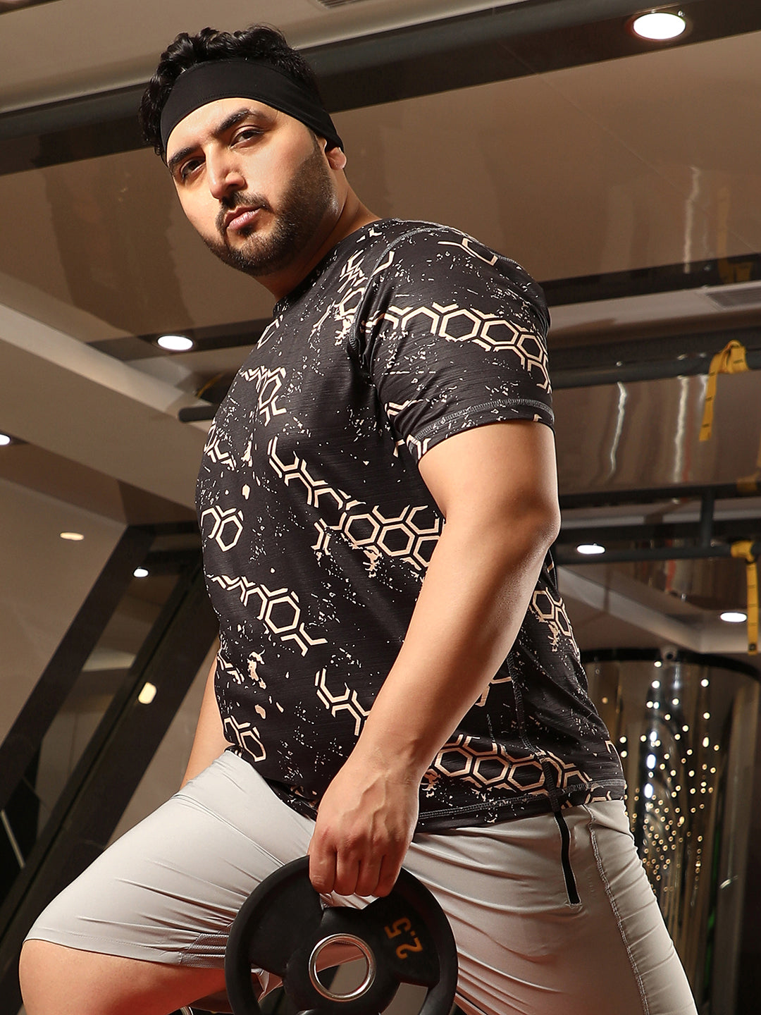 Geometric Activewear T-Shirt Instafab Plus - Shop authentic Indian Men's Fashion by Instafab Plus
