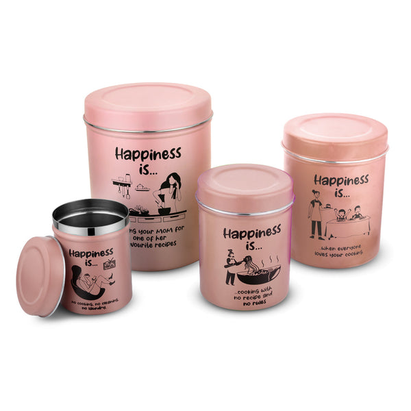 “ChromaJars” Stainless steel Stylish Coloured printed storage containe - Shop authentic Indian Kitchen by Home Privilez