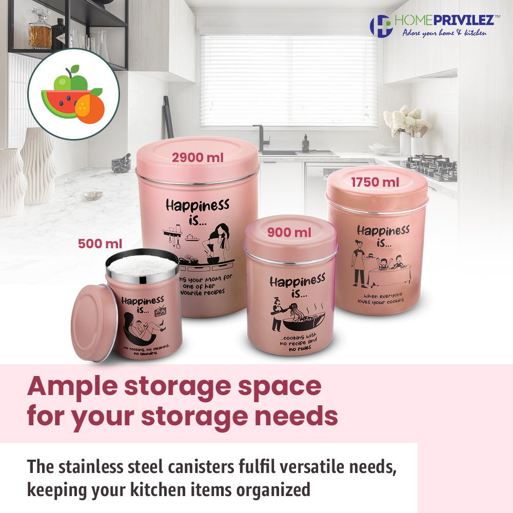 “ChromaJars” Stainless steel Stylish Coloured printed storage containe - Shop authentic Indian Kitchen by Home Privilez