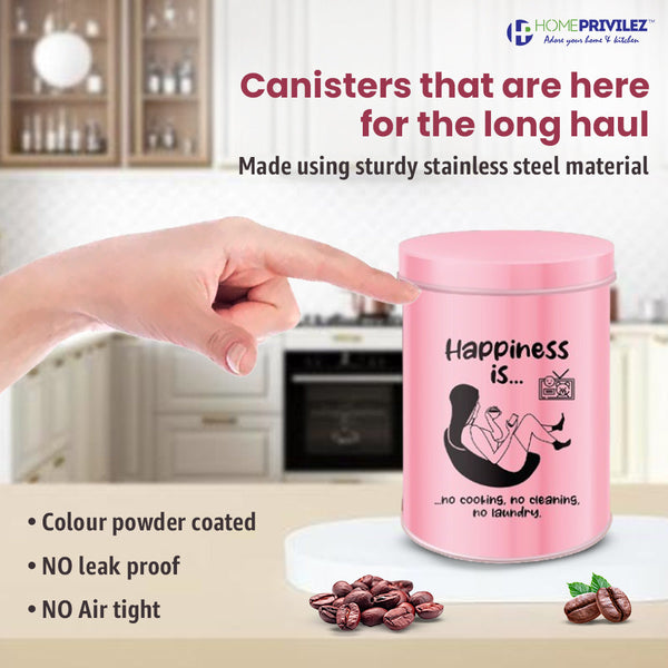 “ChromaJars” Stainless steel Stylish Coloured printed storage containe - Shop authentic Indian Kitchen by Home Privilez