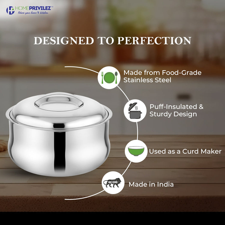 Stella Stainless Steel Casserole (hot pot) - Shop authentic Indian Kitchen by Home Privilez