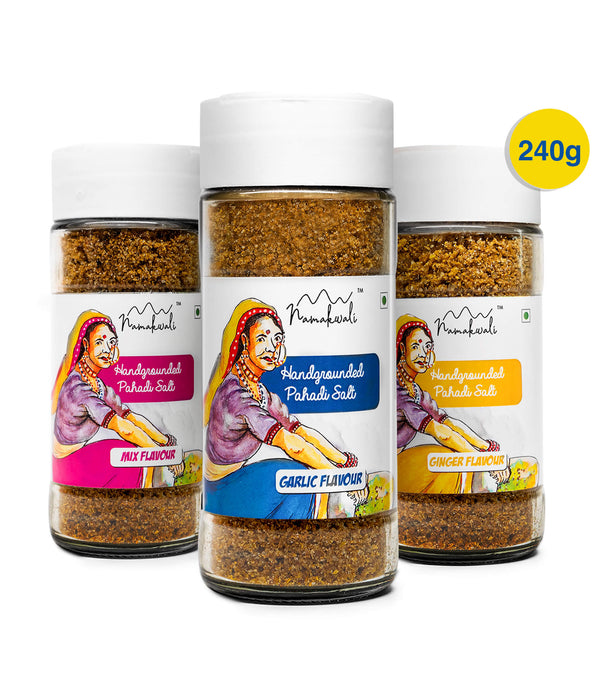 Flavoured Salt (3 Flavour Combo), 240g - Shop authentic Indian Food by Namakwali