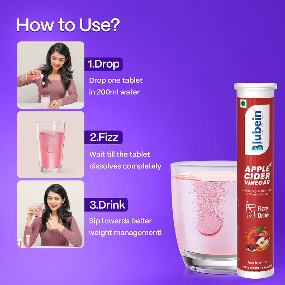 Apple Cider Vinegar for Weight Loss (Vitamin B6 & B12) - Shop authentic Indian Health and Wellness by Blubein
