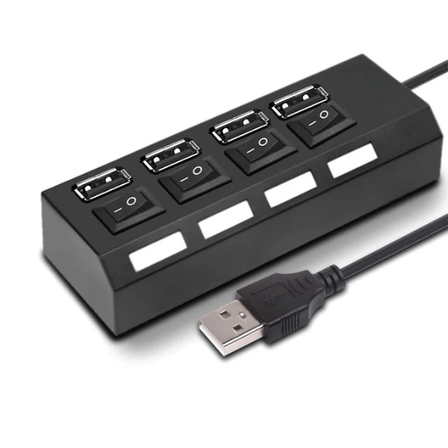 Buy QuickHub: 4-Port USB 2.0 Hub with Power Switches, LED Indicators ...