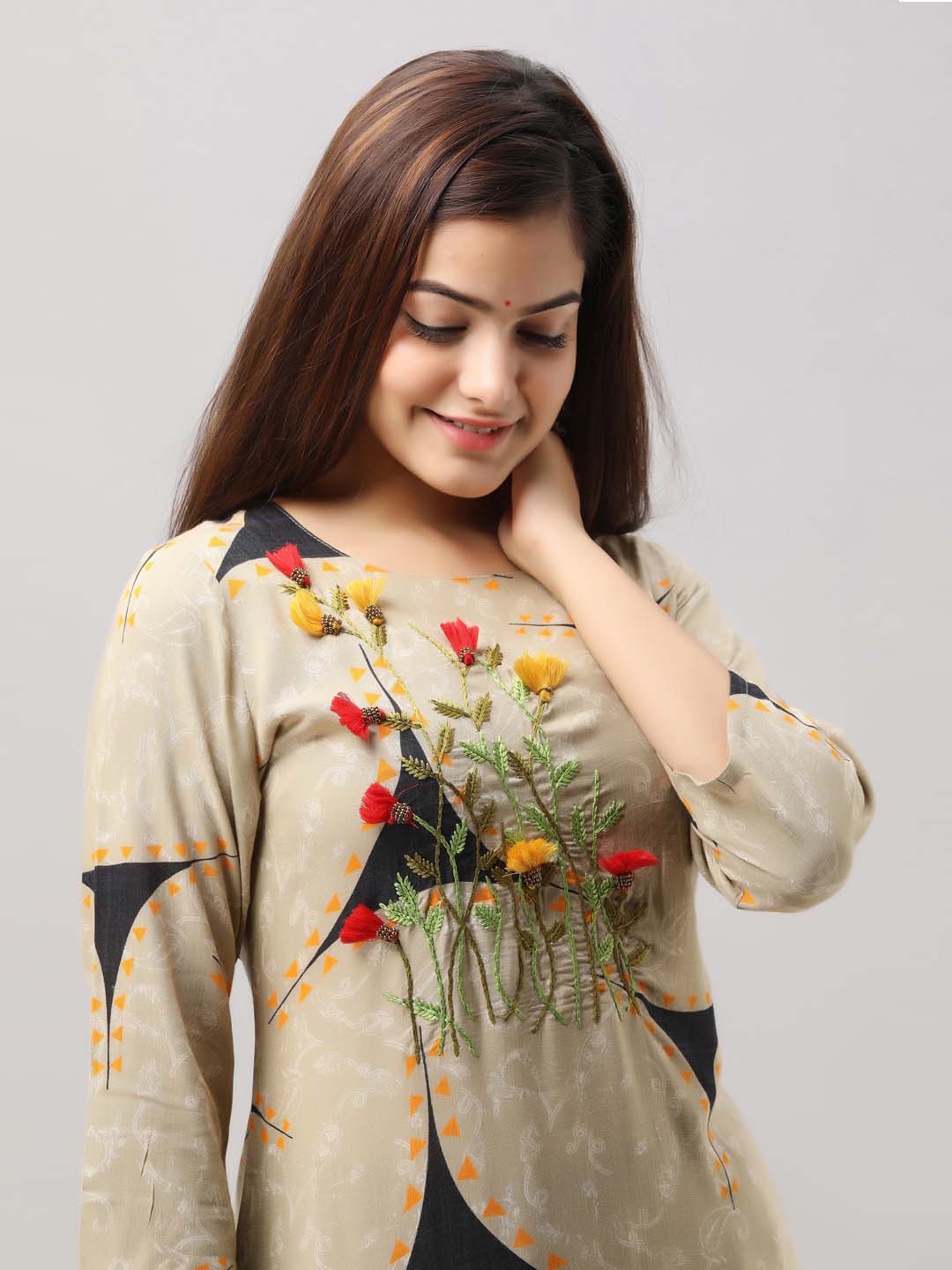 Women's Rayon Straight Slub   Kurta with Palazzo - Shop authentic Indian Women's Fashion by Nehamta