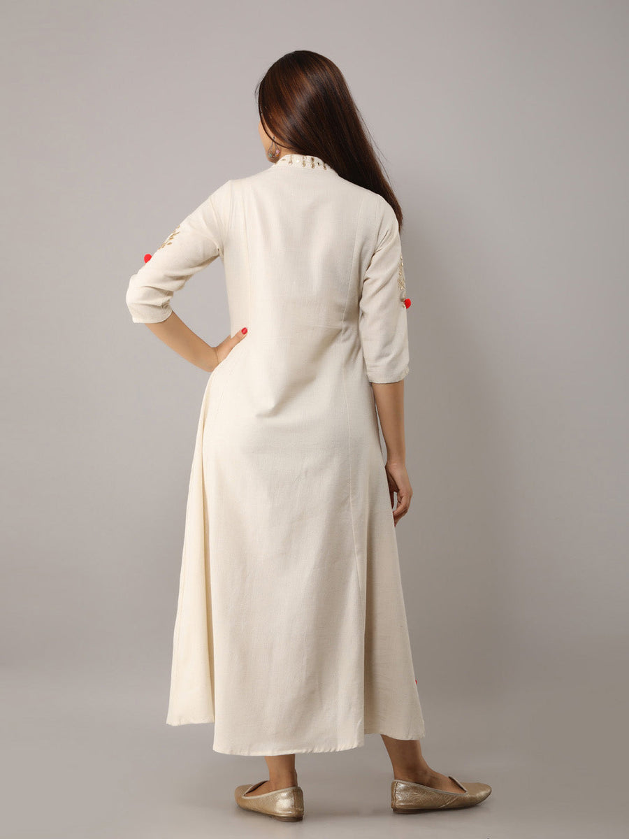 White Rayon Kurta with Gotta Patti Work - Shop authentic Indian Women's Fashion by Nehamta