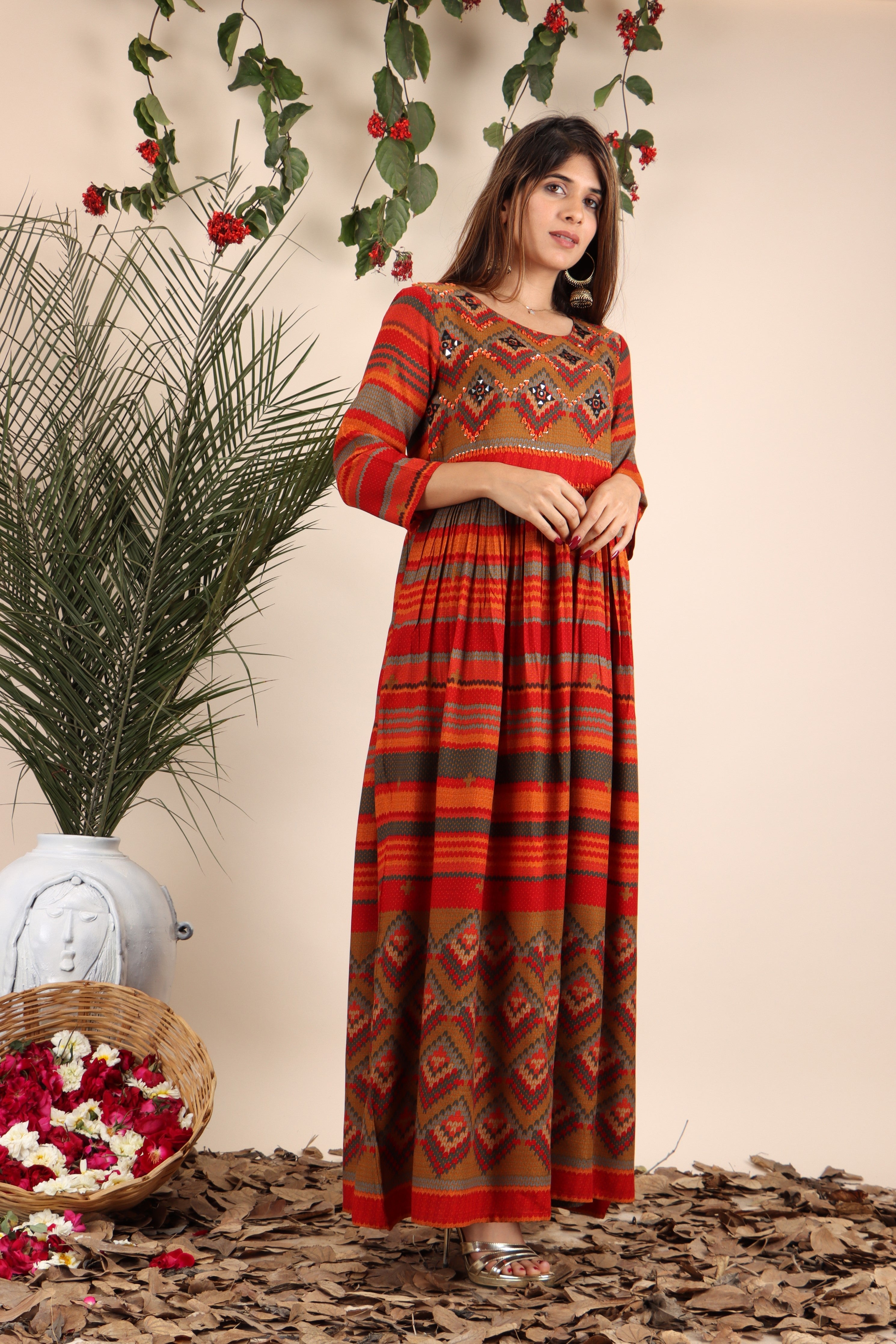 Multi Color Rayon Anarkali Womens Kurta - Shop authentic Indian Women's Fashion by Nehamta