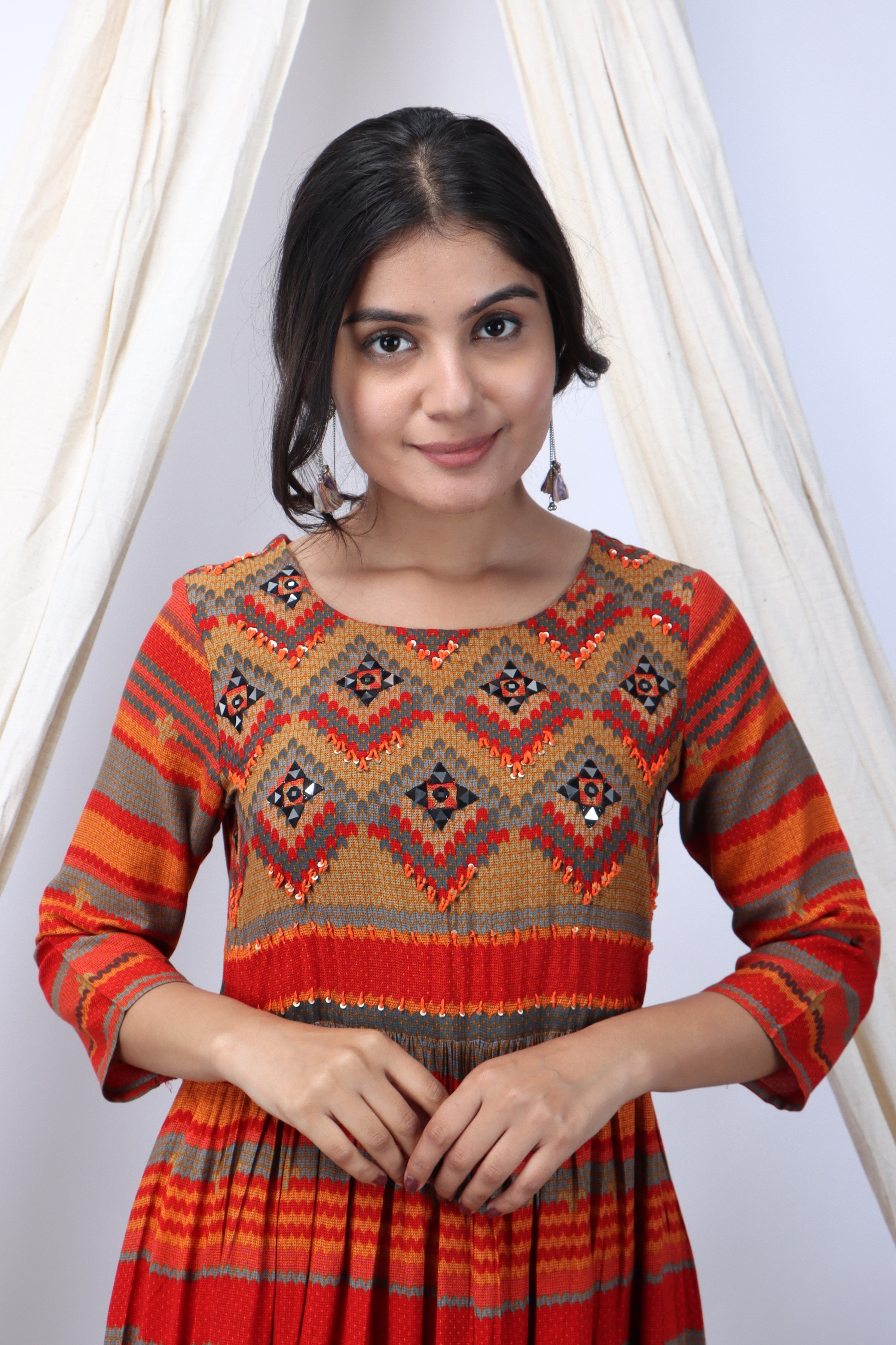Multi Color Rayon Anarkali Womens Kurta - Shop authentic Indian Women's Fashion by Nehamta