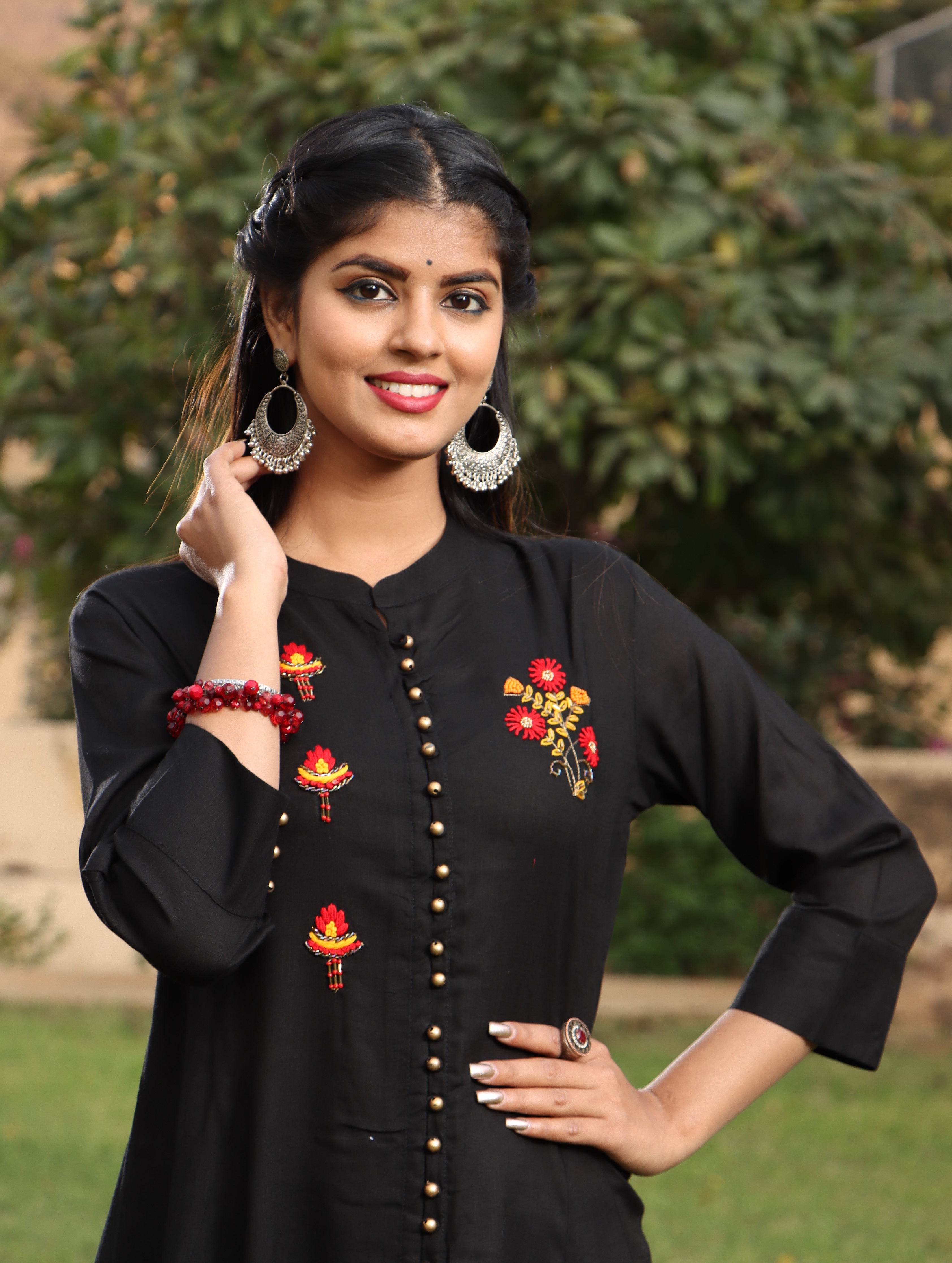 Black Color Rayon A-line Womens Kurta - Shop authentic Indian Women's Fashion by Nehamta