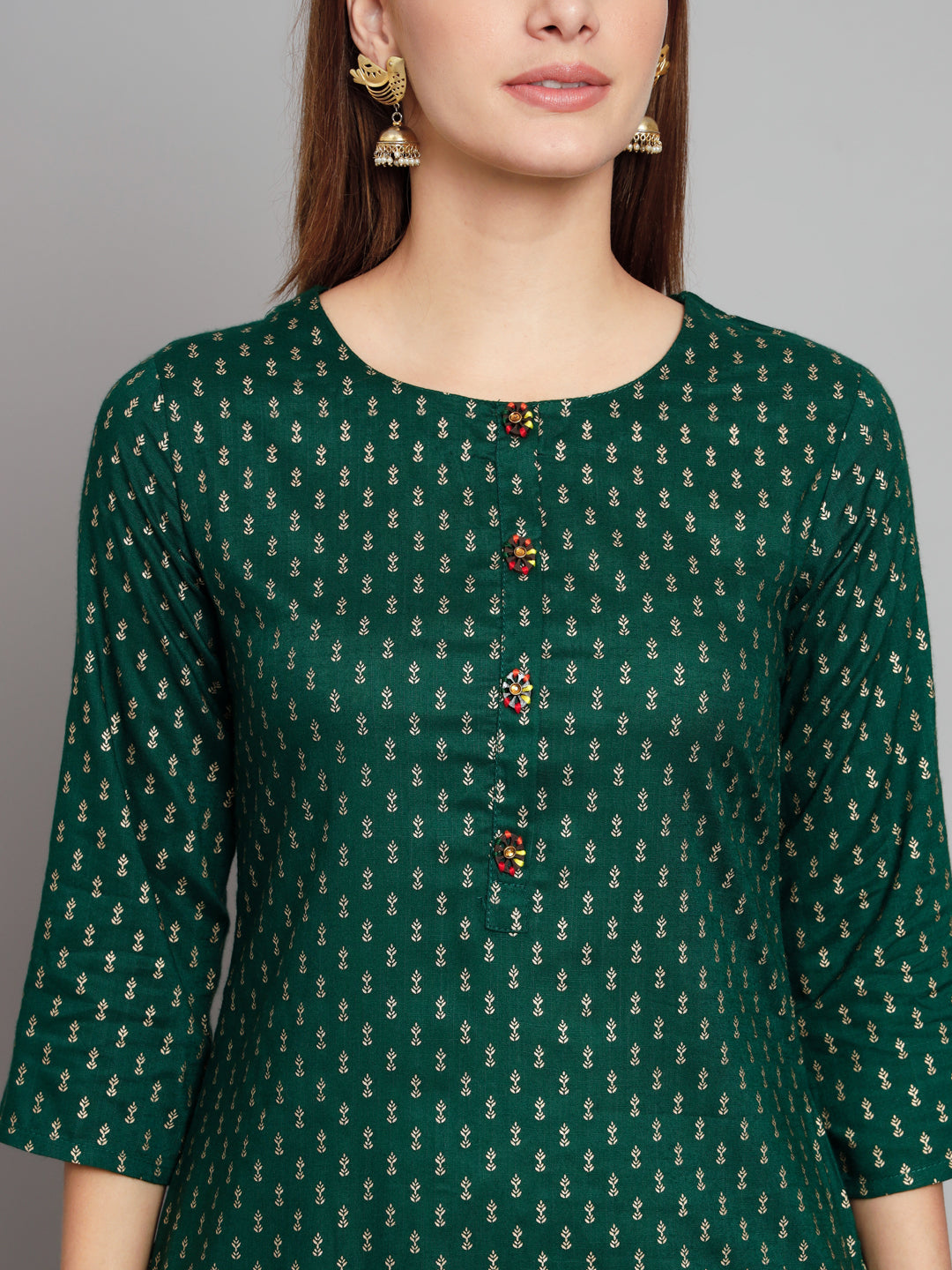 Women's Green Rayon Straight  Kurta Palazzo Set - Shop authentic Indian Women's Fashion by Nehamta