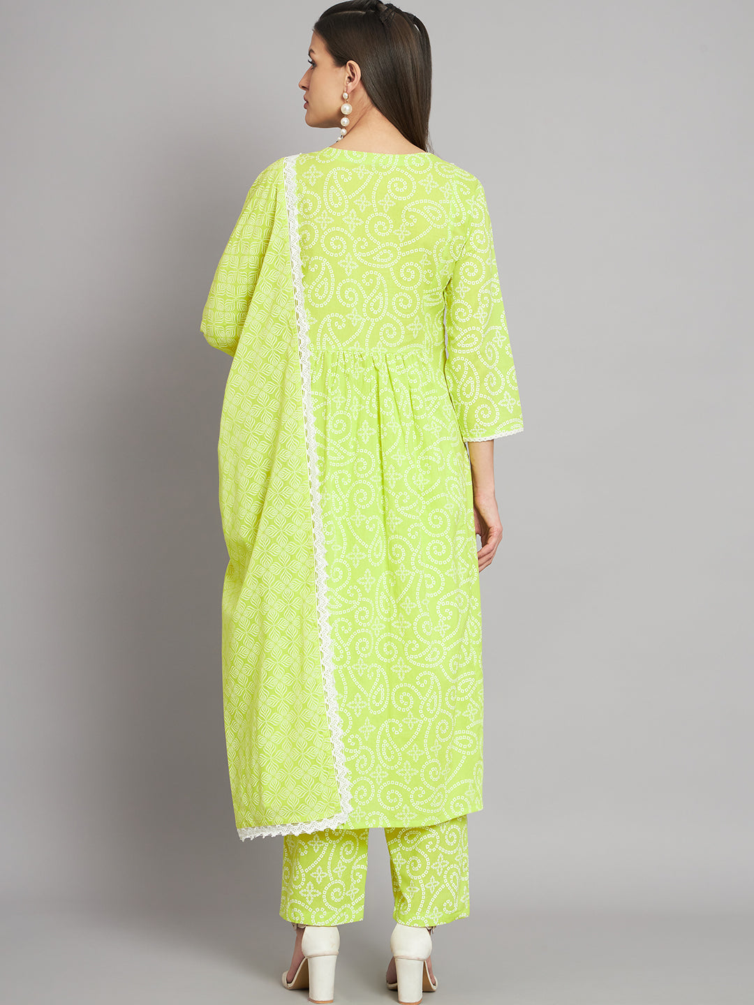 Women's Rayon Lemon A-Line Kurta Pant with Dupatta - Shop authentic Indian Women's Fashion by Nehamta