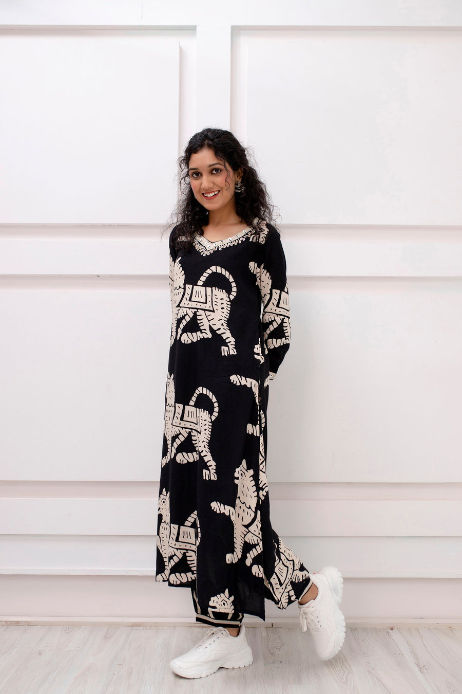 Women's Rayon Black Straight Ethnic Set - Shop authentic Indian Women's Fashion by Nehamta