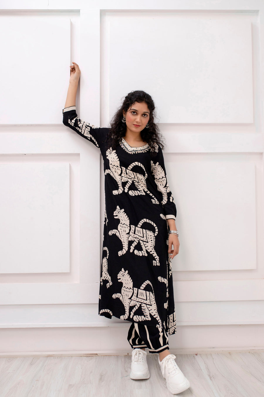 Women's Rayon Black Straight Ethnic Set - Shop authentic Indian Women's Fashion by Nehamta