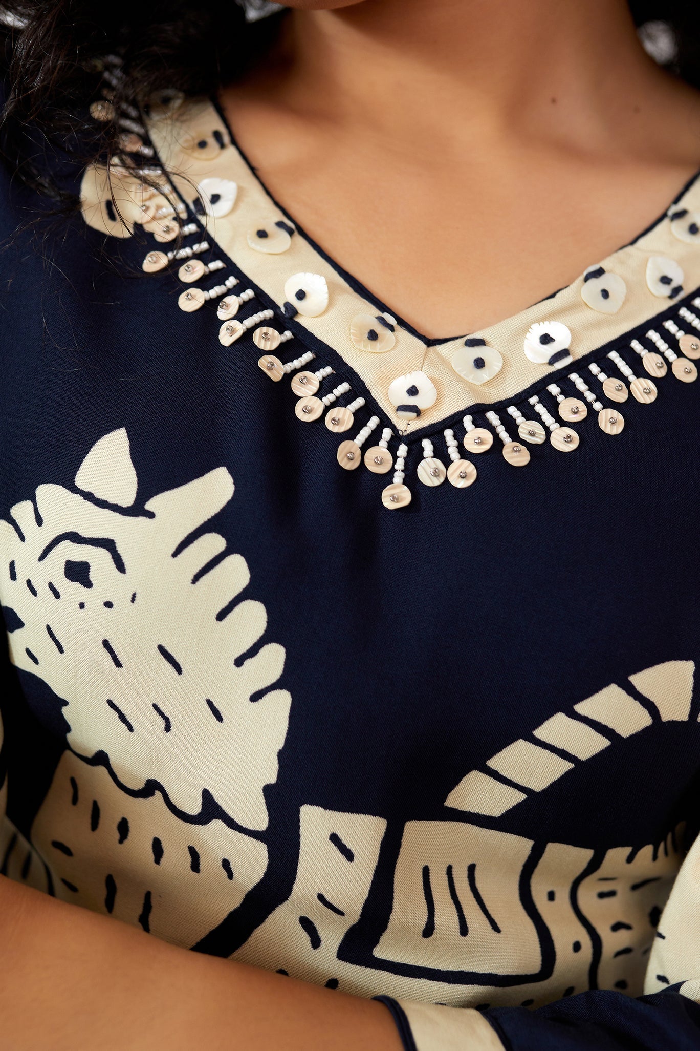 Women's Rayon Navy Blue Straight Ethnic Set - Shop authentic Indian Women's Fashion by Nehamta