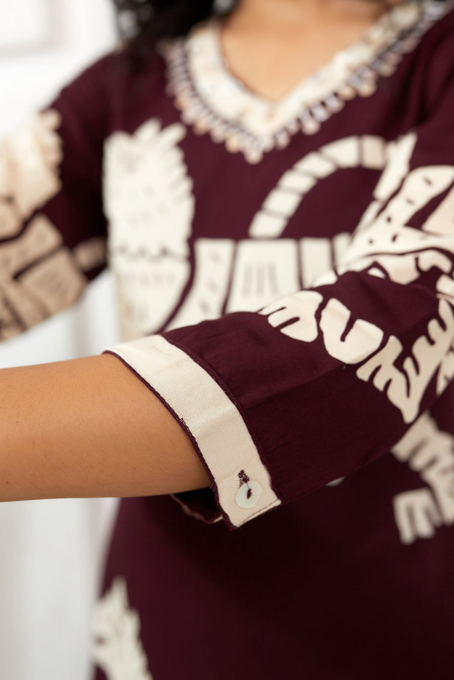 Women's Rayon Maroon Straight Ethnic Set - Shop authentic Indian Women's Fashion by Nehamta