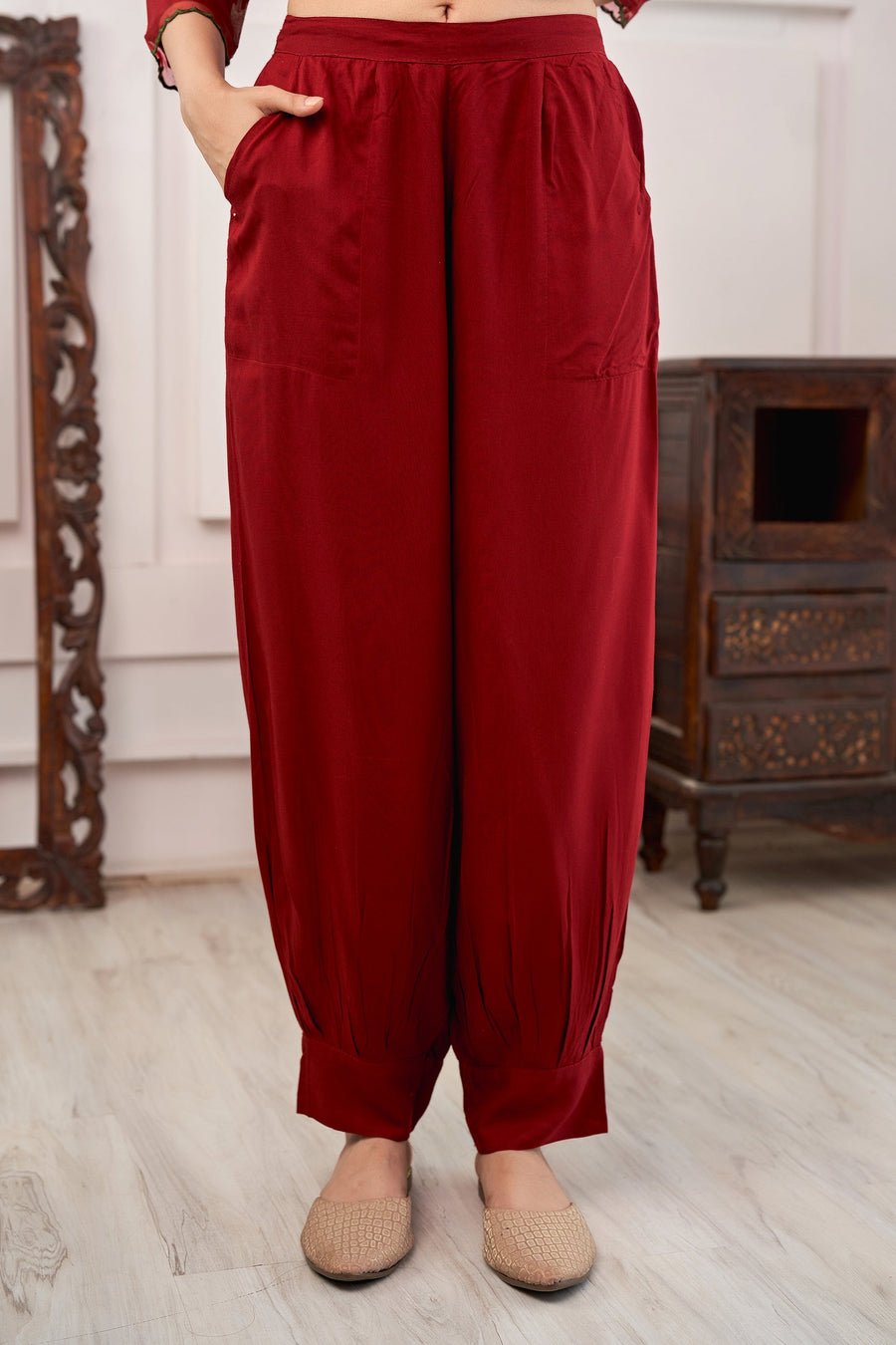 Women's Rayon Red Straight Kurta & Afghani Salwar Set - Shop authentic Indian Women's Fashion by Nehamta
