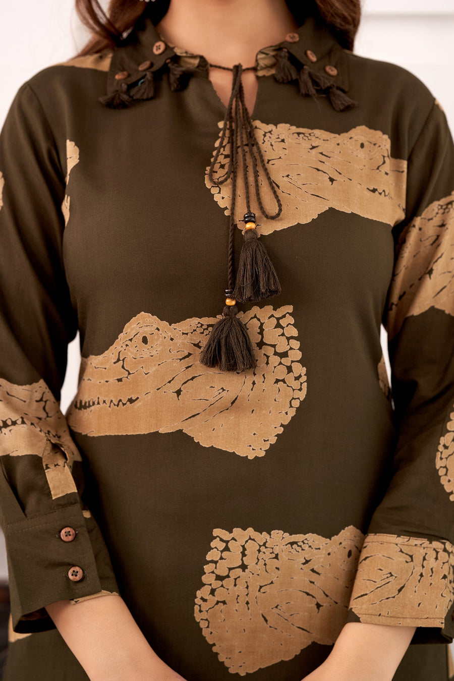 Women's Rayon Olive Green Straight Kurta and Afghani Salwar Set - Shop authentic Indian Women's Fashion by Nehamta