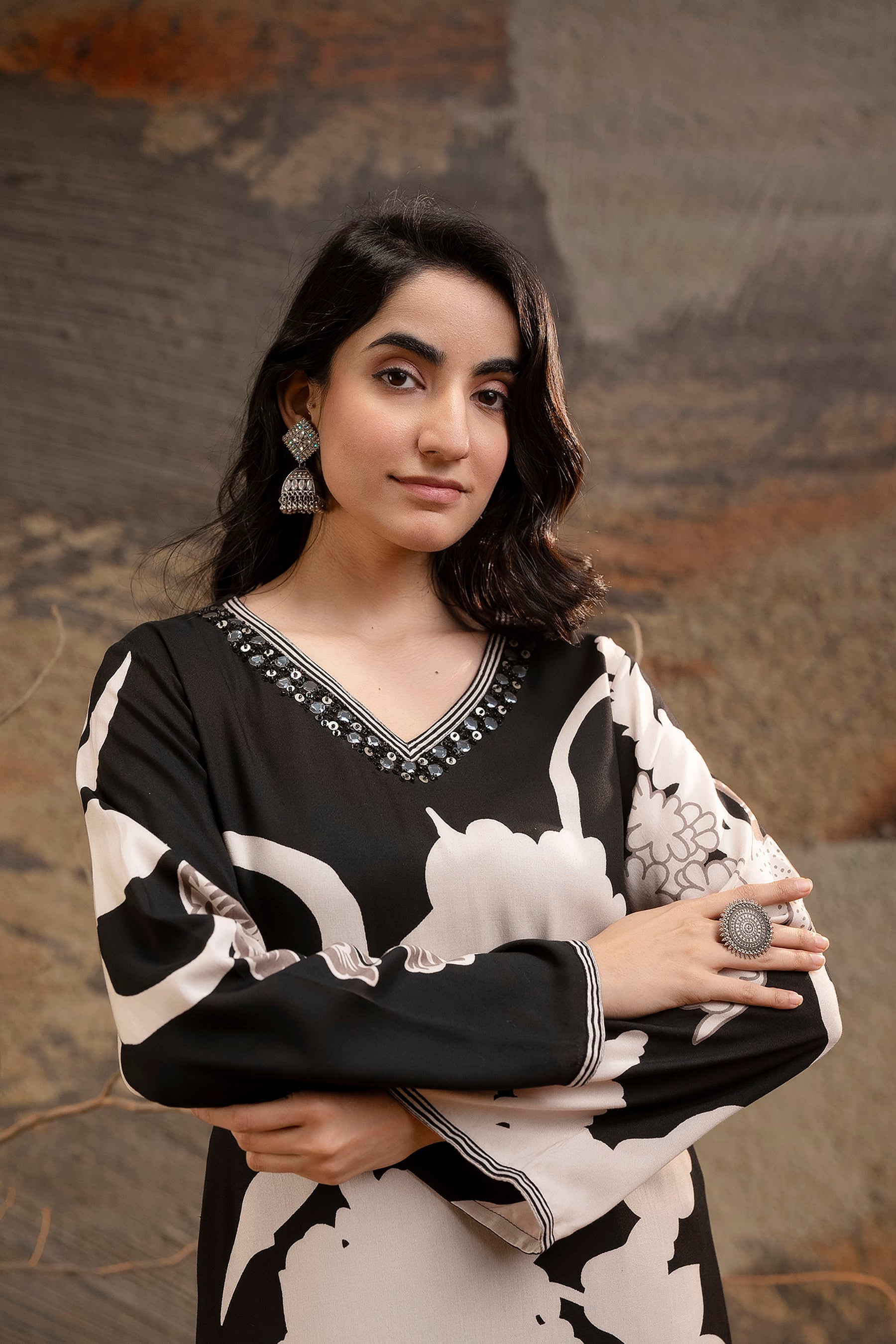 Women's Black Rayon Kurta Palazzo Set - Shop authentic Indian Women's Fashion by Nehamta
