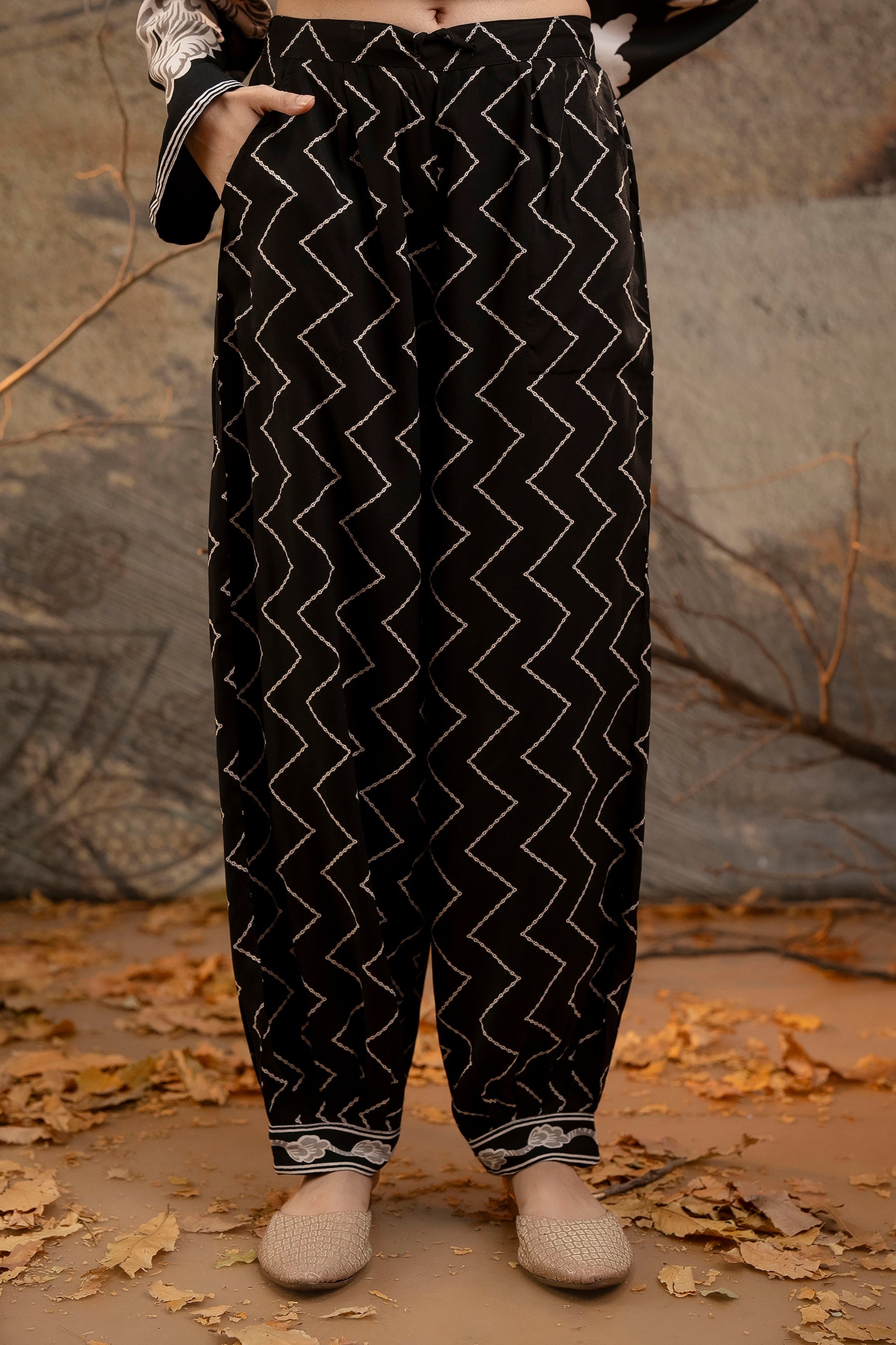 Women's Black Rayon Kurta Palazzo Set - Shop authentic Indian Women's Fashion by Nehamta
