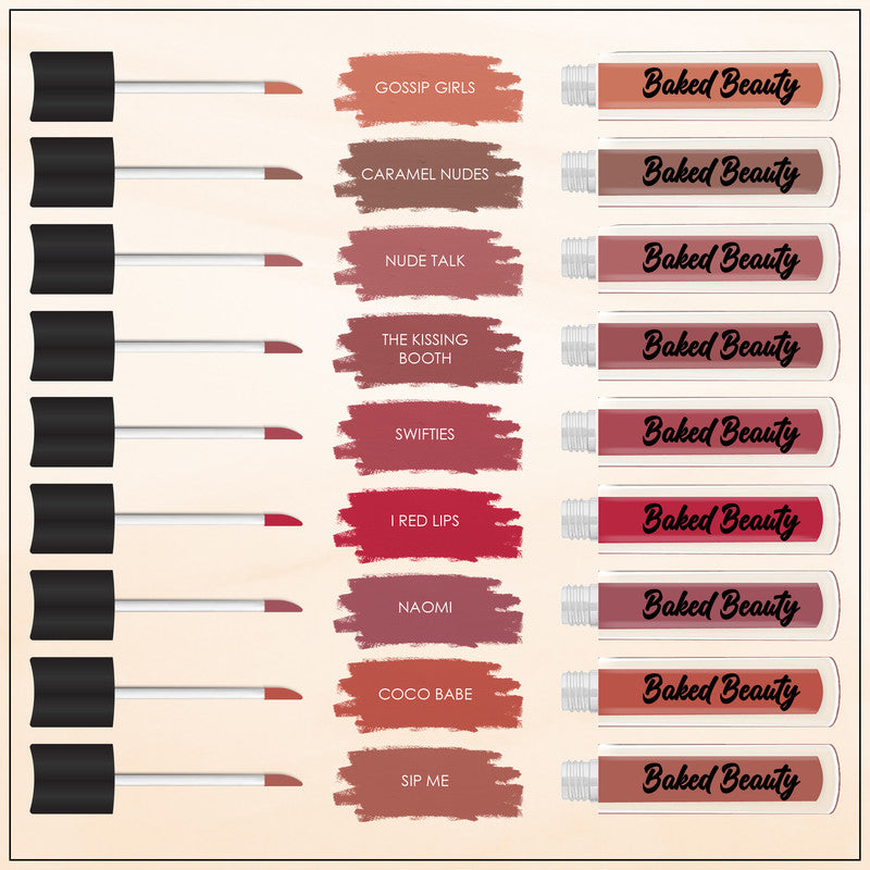 Liquid Matte Lipstick Nude Palette (Pack of 9) - Shop authentic Indian Beauty by Baked Beauty