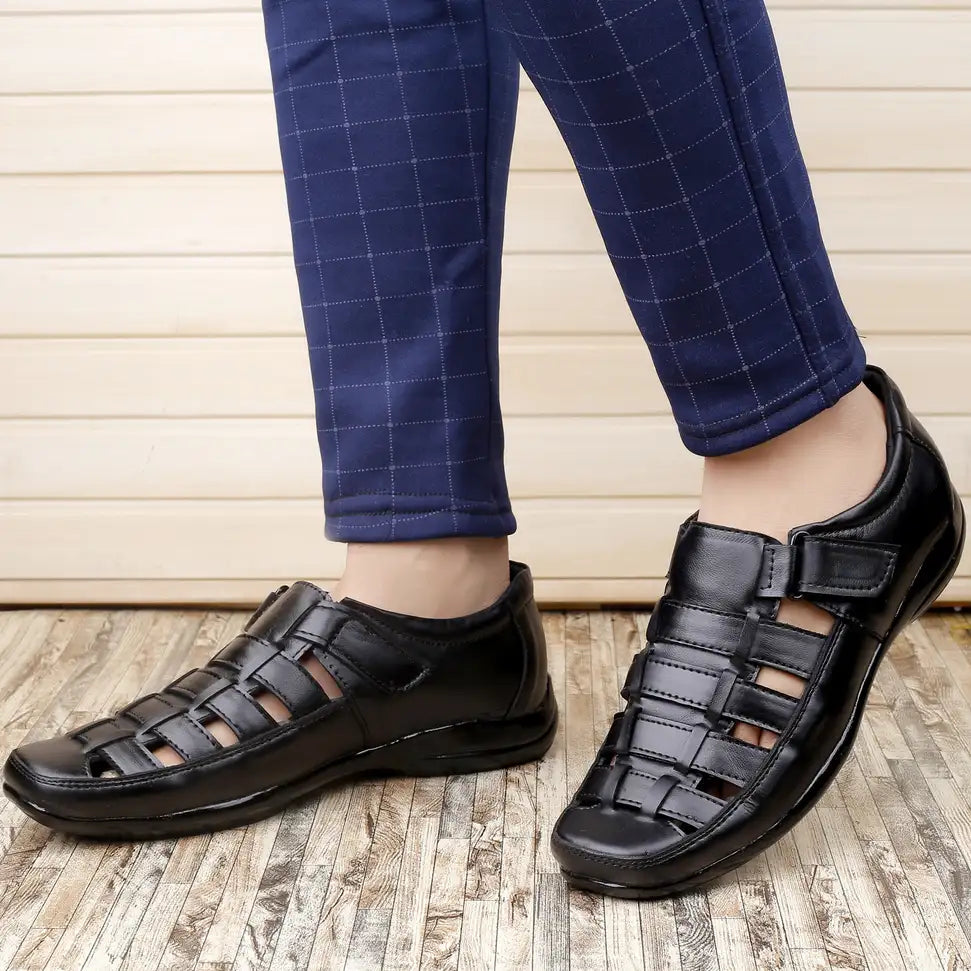 Casual Black Sandals for Men (N)