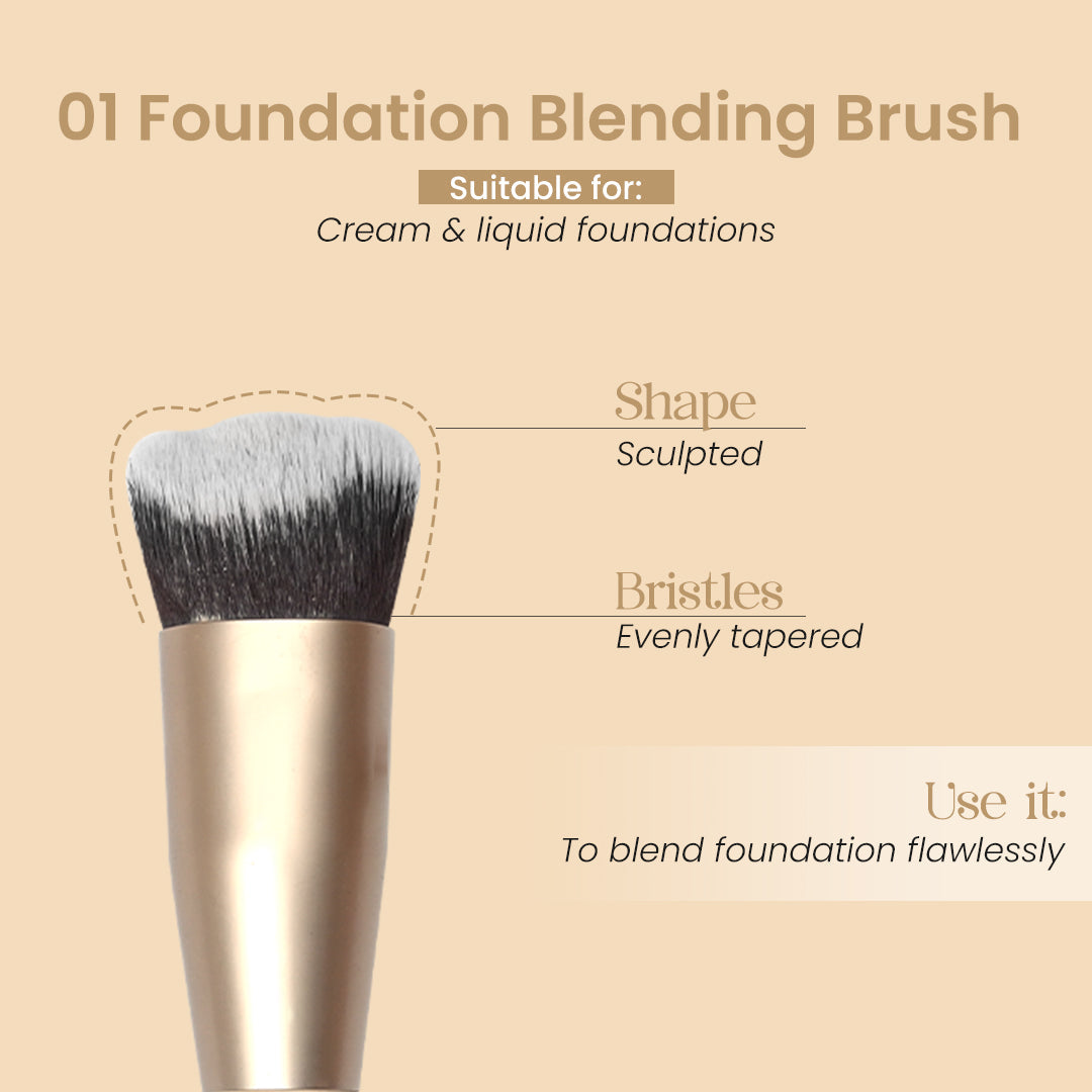 Foundation Blending Brush 01 - Shop authentic Indian Beauty by Milagro Beauty
