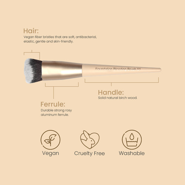 Foundation Blending Brush 01 - Shop authentic Indian Beauty by Milagro Beauty
