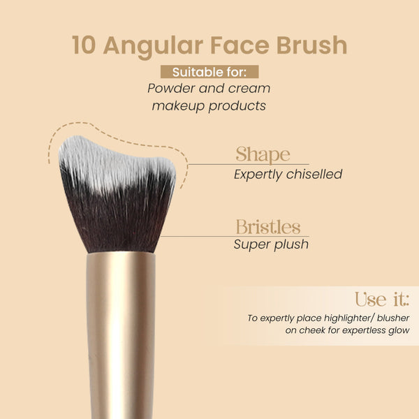 Angular Face Brush 10 - Shop authentic Indian Beauty by Milagro Beauty