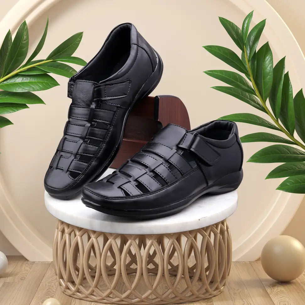 Casual Black Sandals for Men (N)