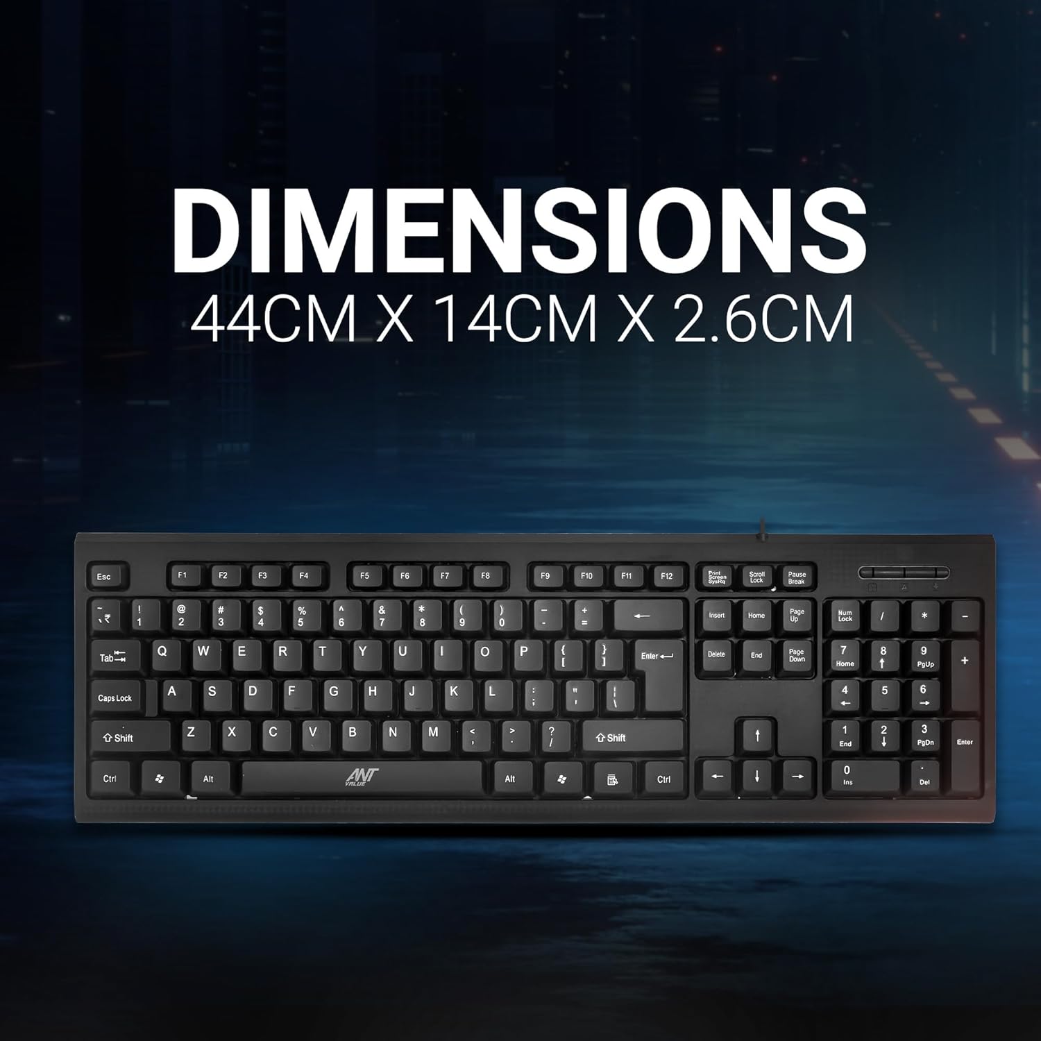 Buy Ant Value FKBRI01 Ultra-Slim Compact USB Wired Keyboard for