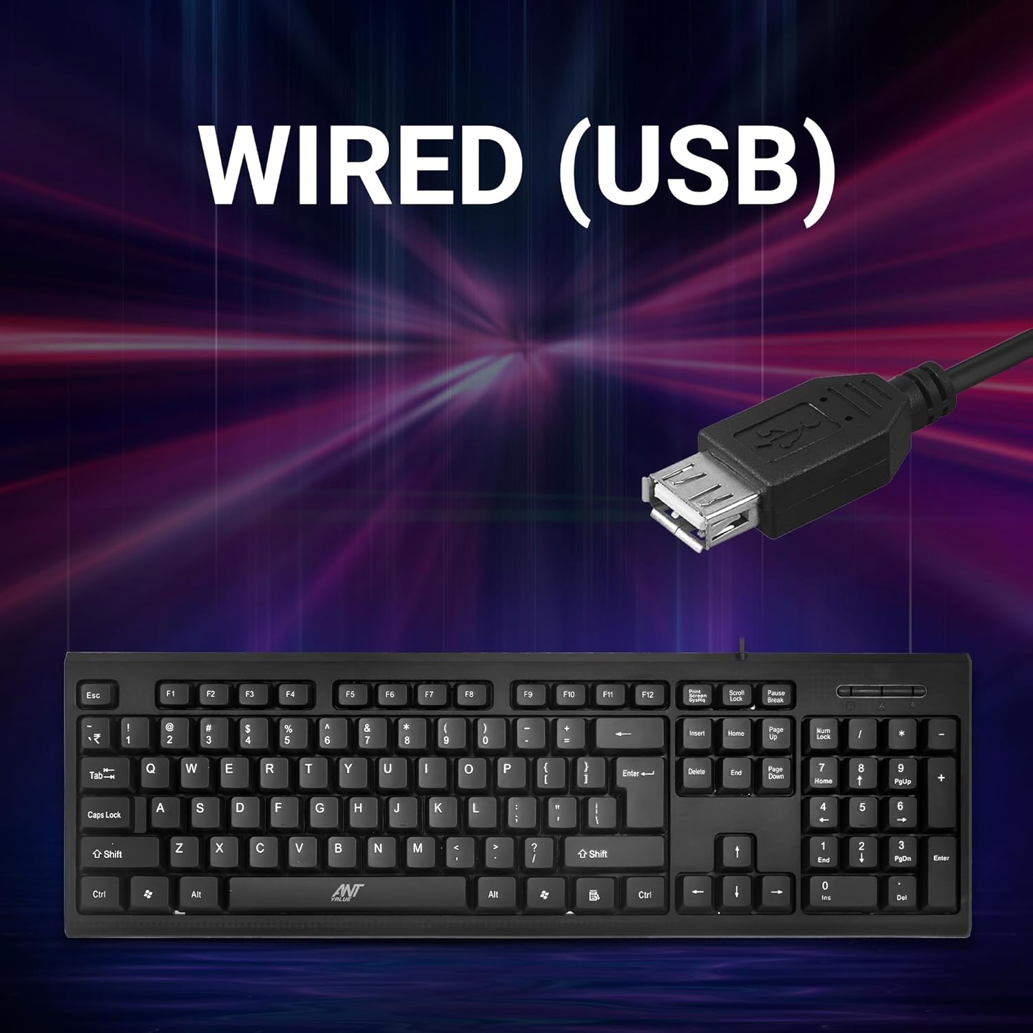 Buy Ant Value FKBRI01 Ultra-Slim Compact USB Wired Keyboard for