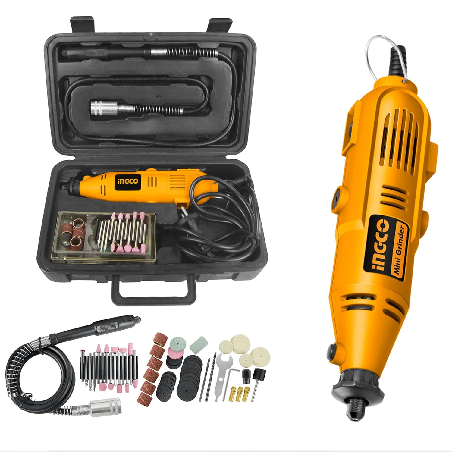 Buy INGCO Mini Grinder Kit, 6 Adjusting Speed, 130w Min Size Electric ...