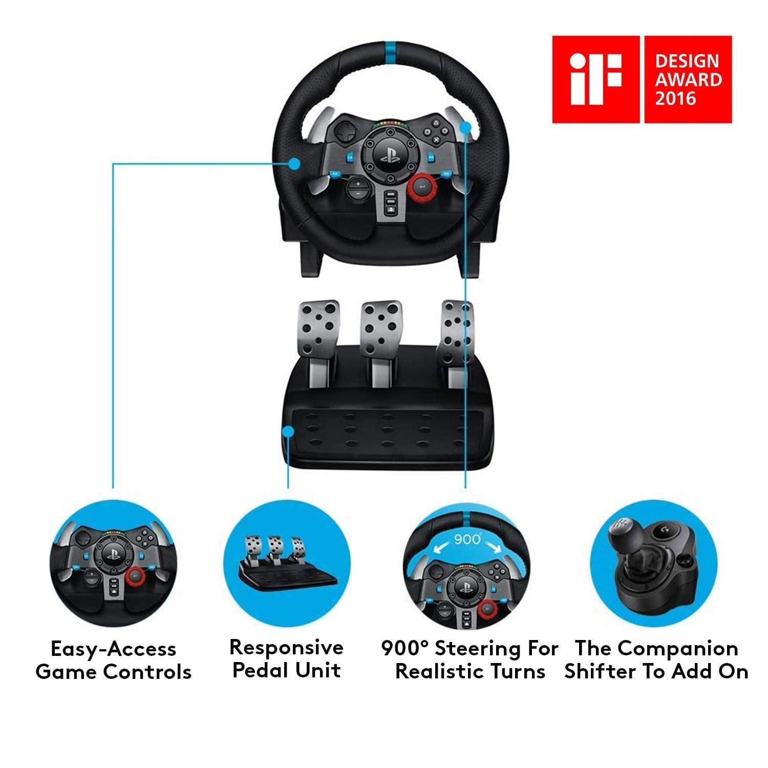 Buy Logitech G29 Driving Force Racing Wheel and Floor Pedals, Real