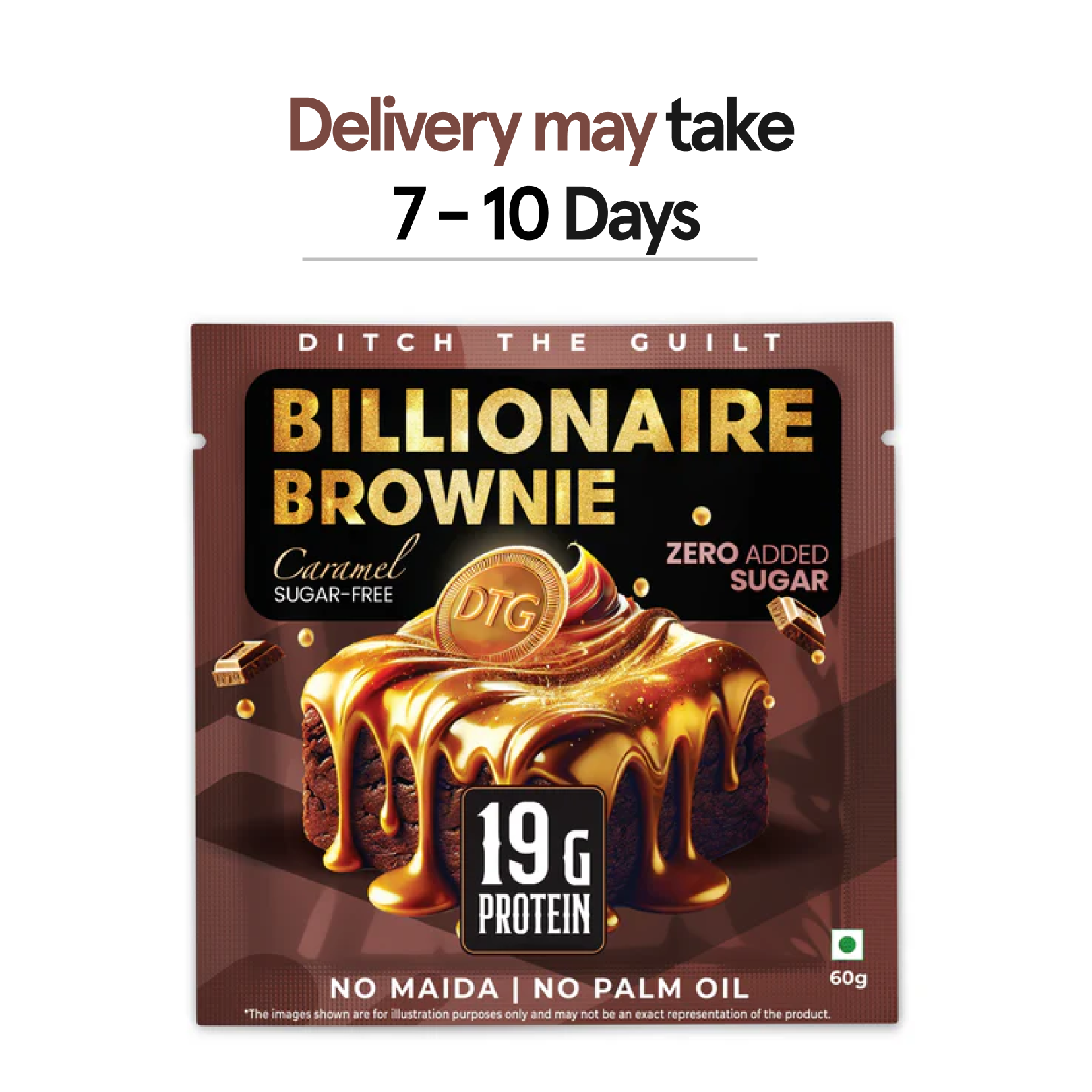 Billionaire Protein Brownie - Sugar Free & High Protein, Low Net Carbs - 60g
