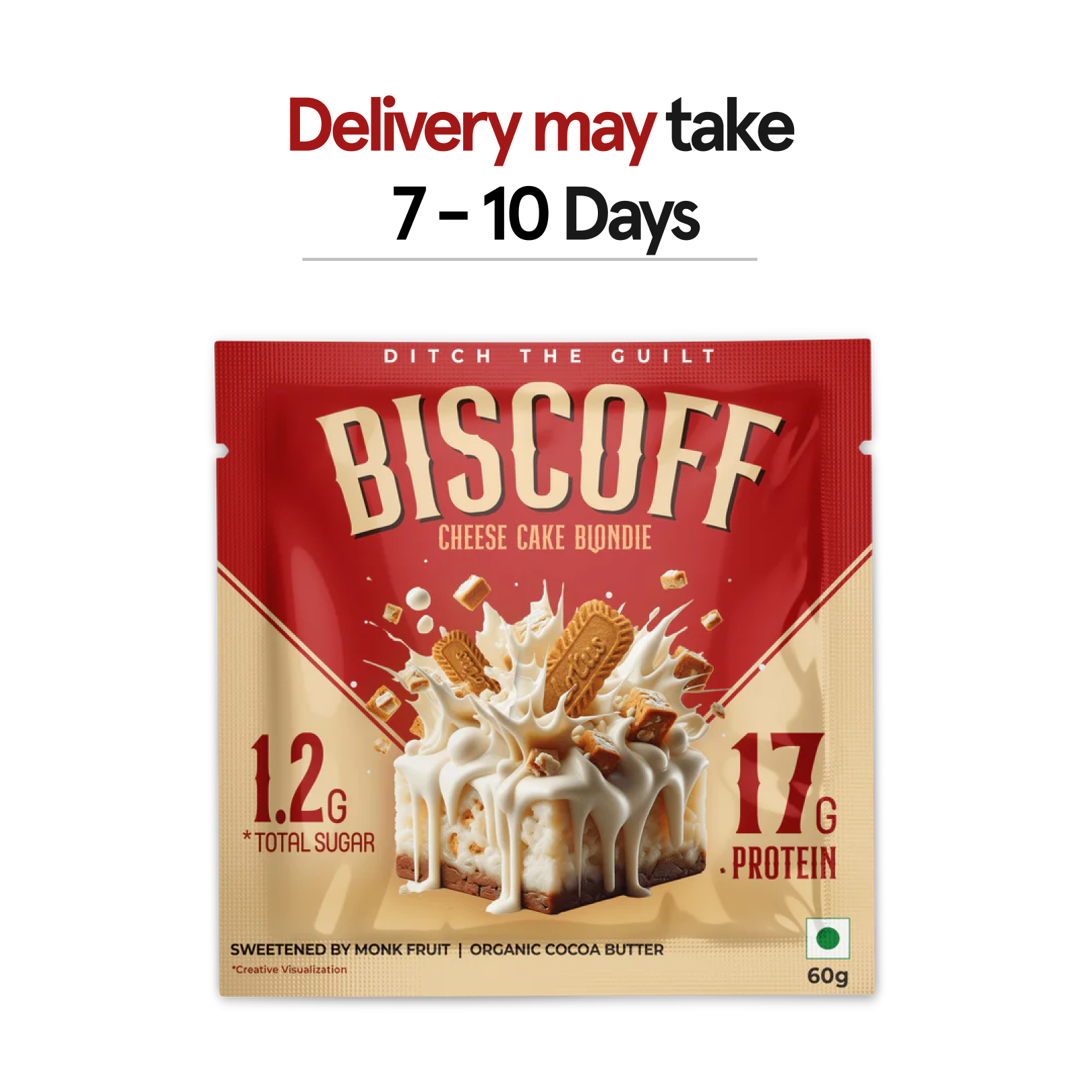 Biscoff Brownie - Sugar Free & High Protein, Low Net Carbs - 60g