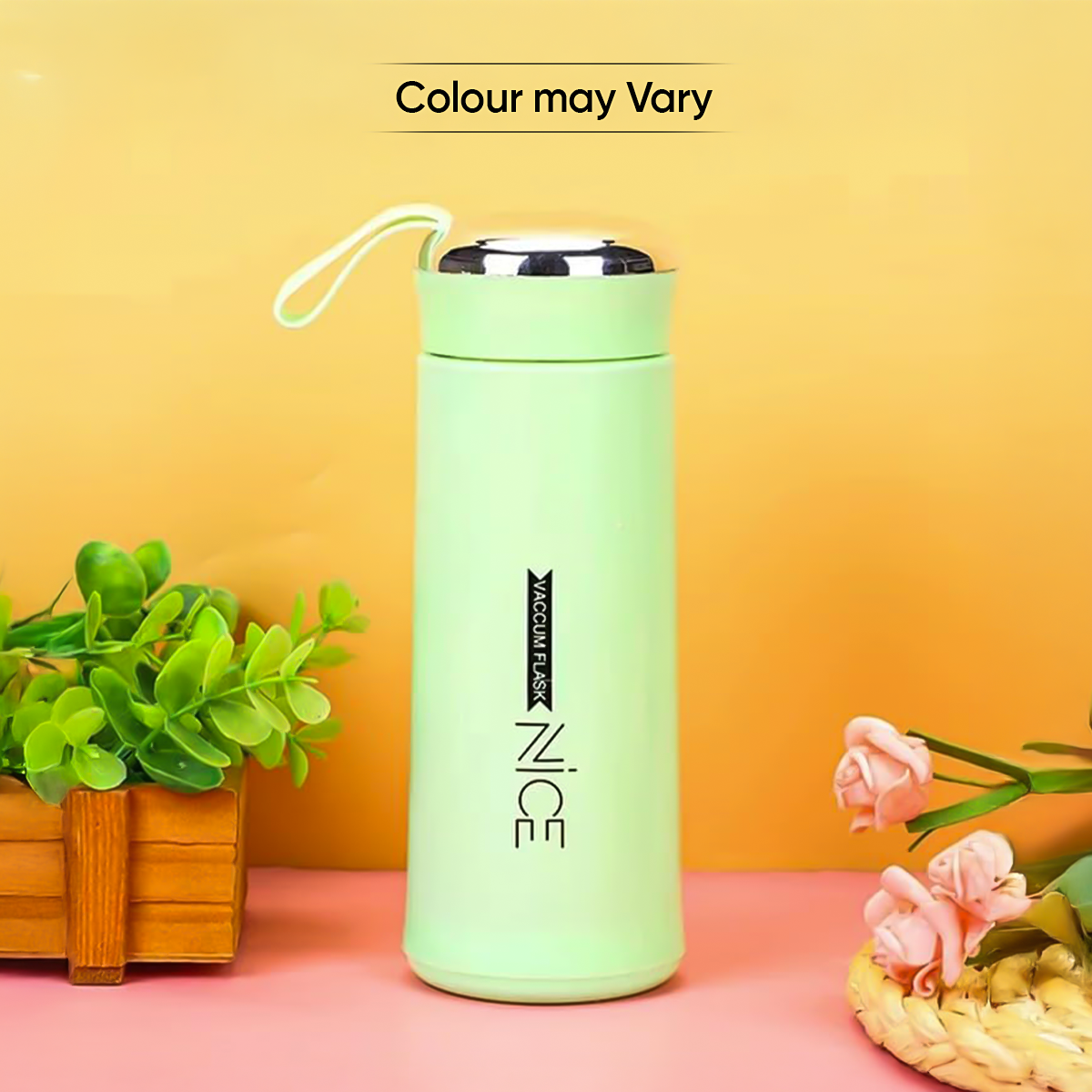Leak-Proof Glass Bottle with Silicone Cover (Colour may Vary)