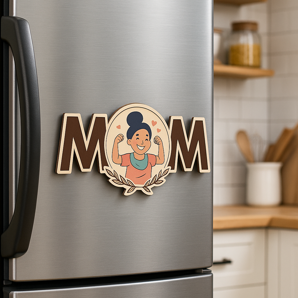 Mom Wooden Fridge Magnet