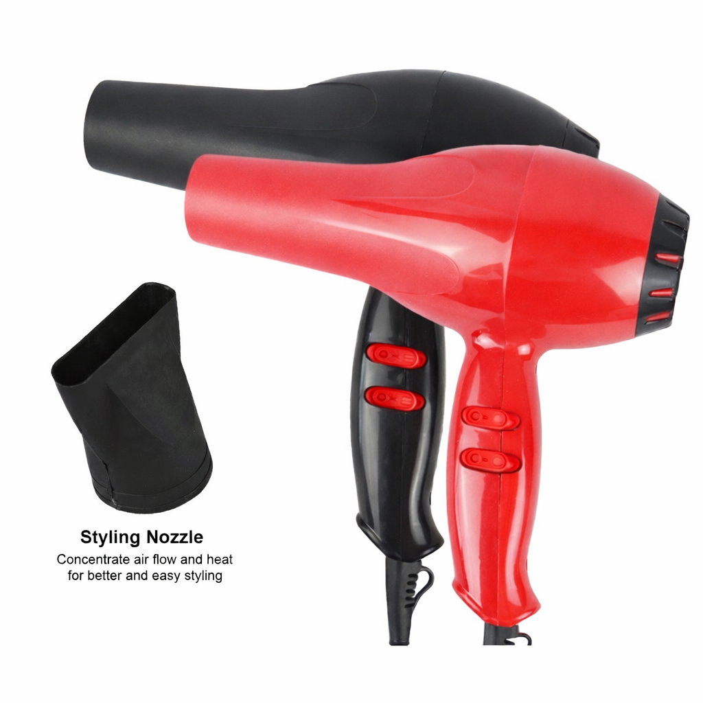 1800W Professional Hair Dryer with Styling Nozzle | 2 Speed & 3 Heat Settings | Salon-Style Fast Drying & Easy Storage