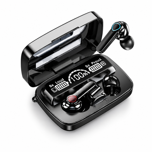 M19 | TWS Wireless Earbuds | Deep Bass | BT 5.3 | Touch Controls | LED Display Case | Type-C Fast Charging | Up to 40H Play - ZOP