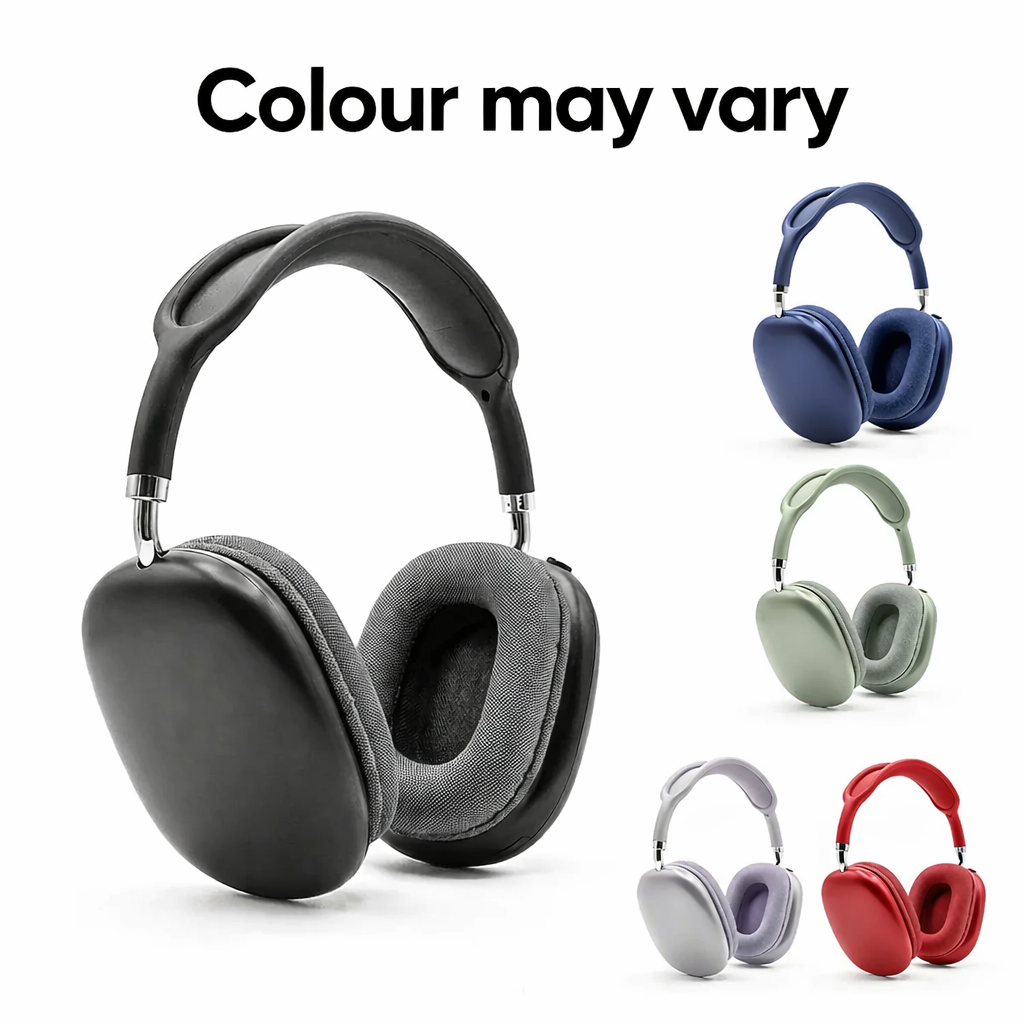 AuraX | P9 Wireless Bluetooth Headphones with Deep Bass & Noise Isolation | Over-Ear Foldable Design | Assorted Colours