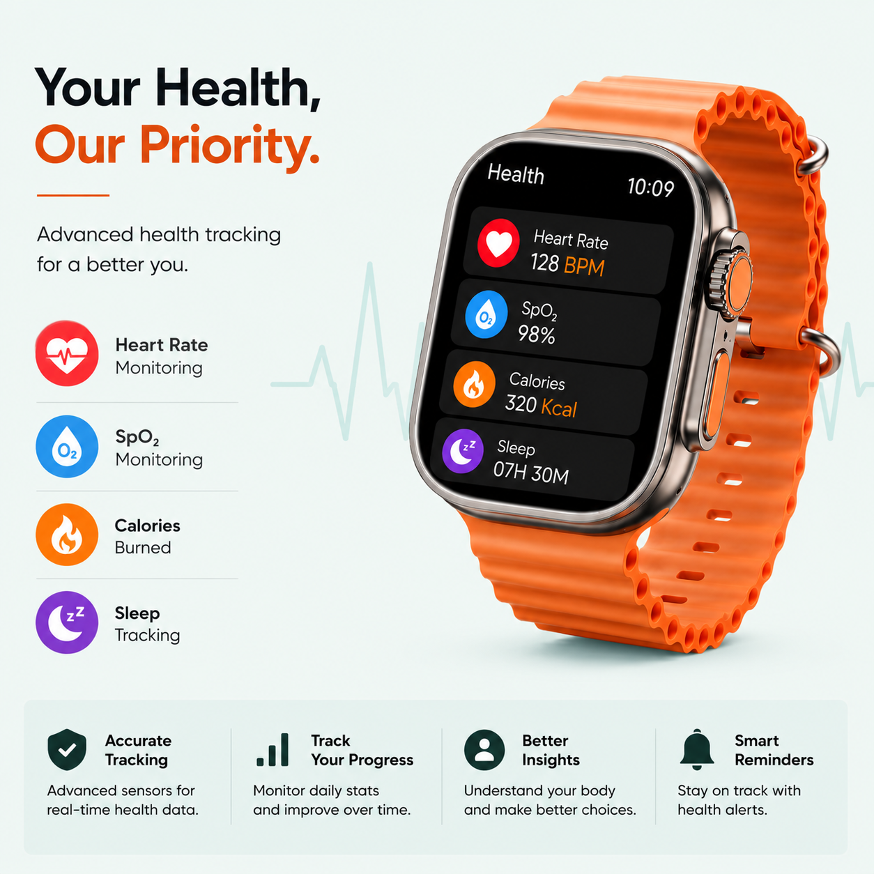 T-800 Ultra Smart Watch for Men & Women | Full Touch HD Display | Heart Rate & SpO₂ Monitor | Sports Mode | Wireless Charging | Smart Notifications | Android & iOS Compatible